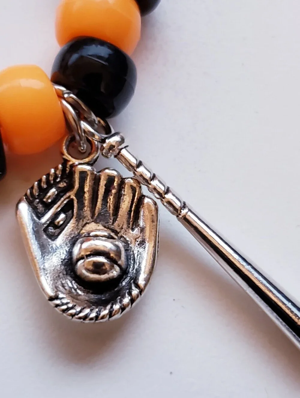 Handmade Stackable MLB Baltimore Orioles Baseball Bracelets